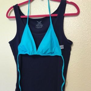 2 bikini tops and 2 tank tops